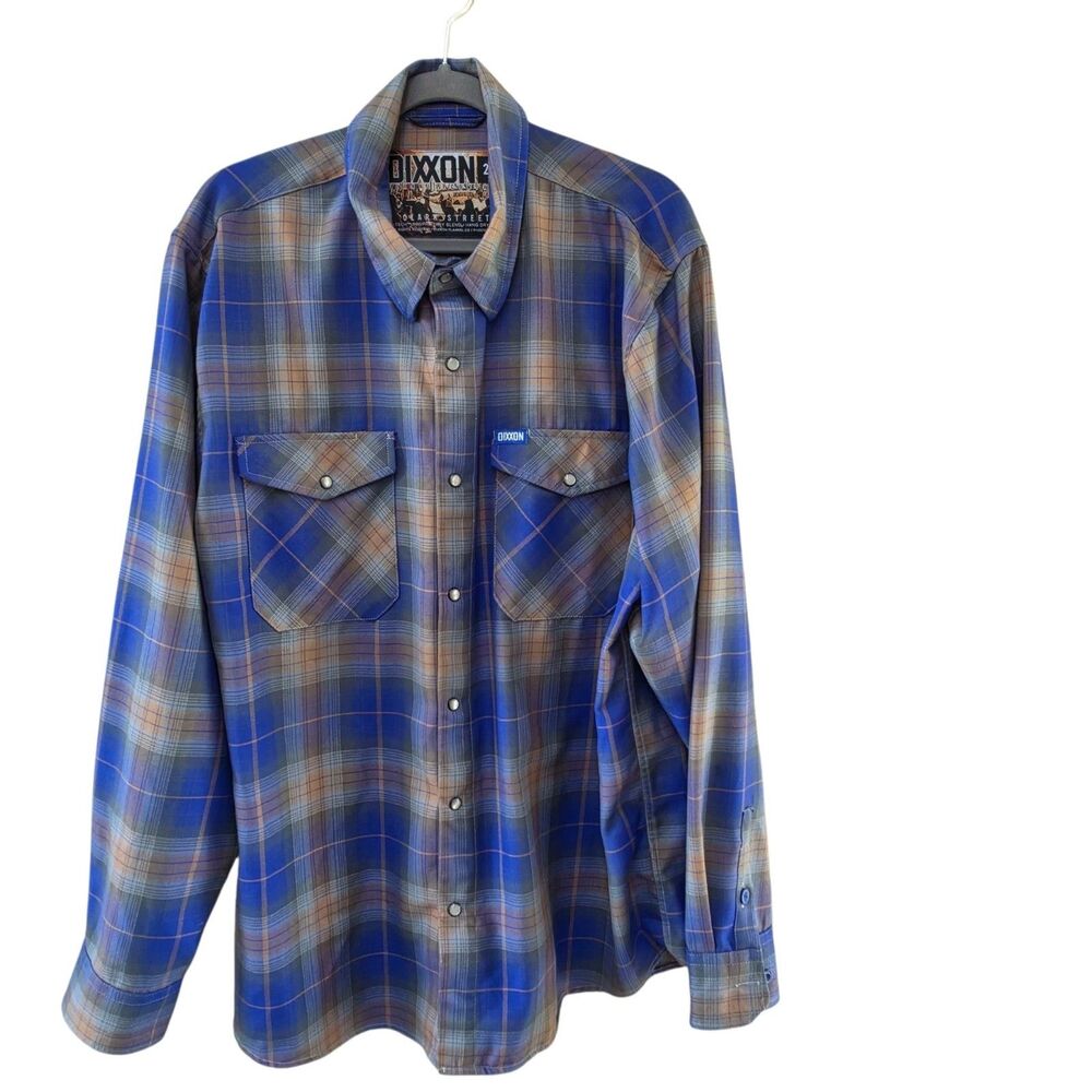 Dixxon Flannel Co Clark Street Flannel Shirt Mens 2XL Blue Multi Colored Snap
